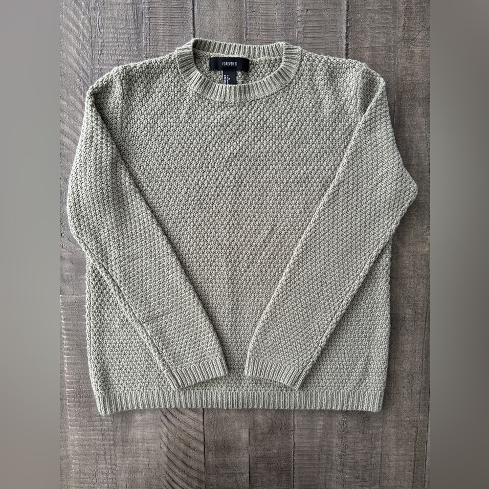 Forever 21 Waffle-Knit Crewneck Sweater Size S